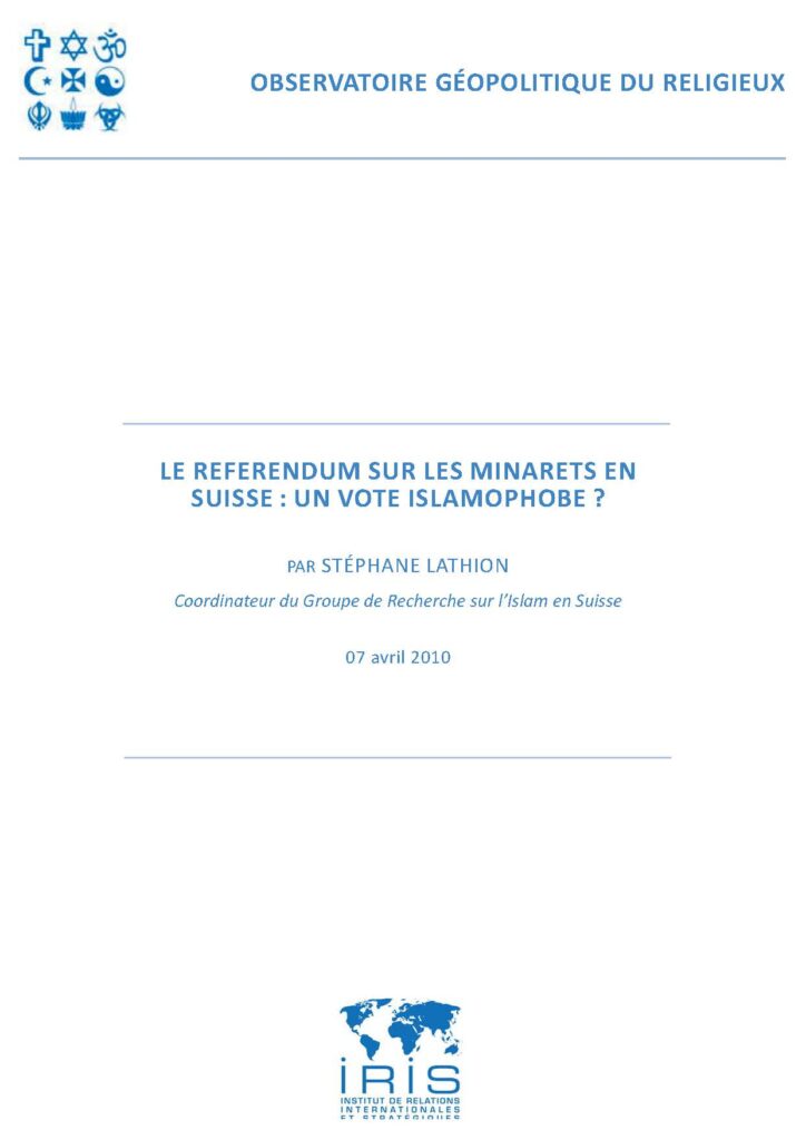 Le référendum sur les minarets en Suisse : un vote islamophobe ?
