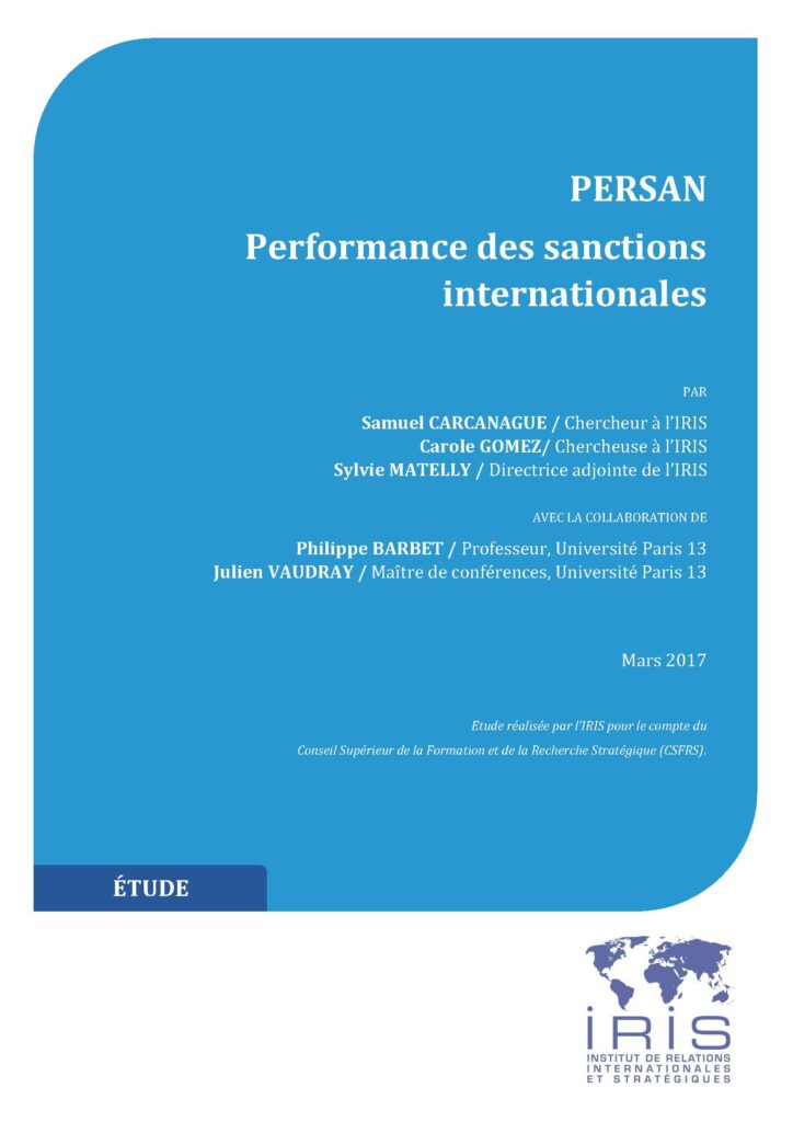 PERSAN : Evaluer la performance des sanctions internationales
