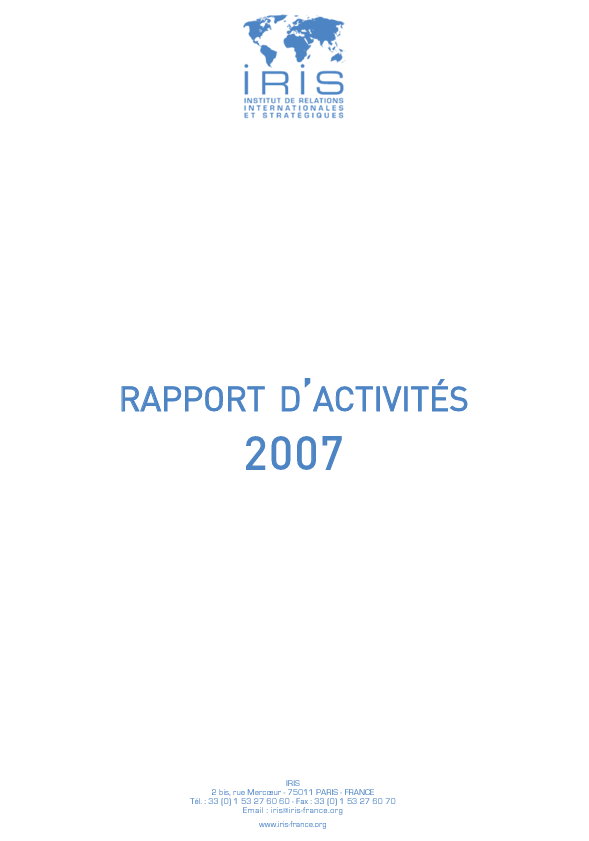 Rapport d’activités 2007
