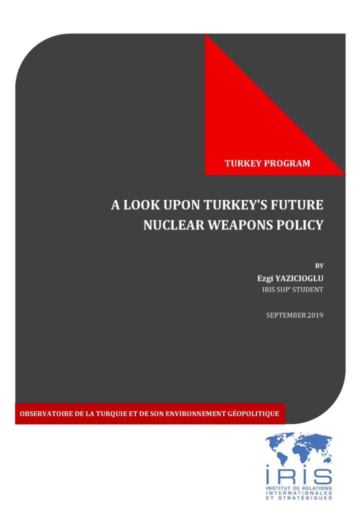 A look upon Turkey’s Future Nuclear Weapons Policy
